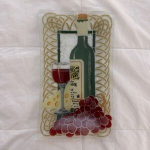 Peggy Karr Fused Art Glass Serving Cheese Plate 6”X10”